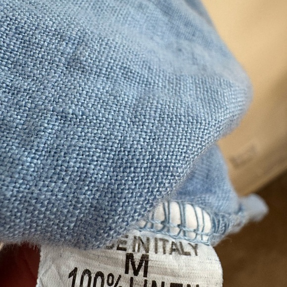 Rosemarie linen blue made in Italy tunic top size medium - Picture 6 of 6